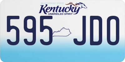 KY license plate 595JDO