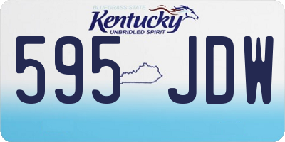 KY license plate 595JDW