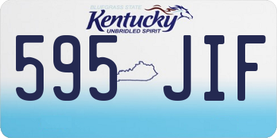 KY license plate 595JIF