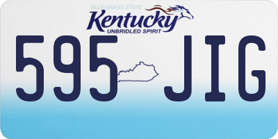 KY license plate 595JIG
