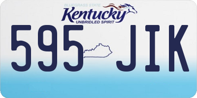 KY license plate 595JIK