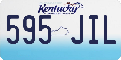 KY license plate 595JIL
