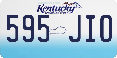 KY license plate 595JIO