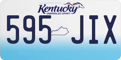 KY license plate 595JIX