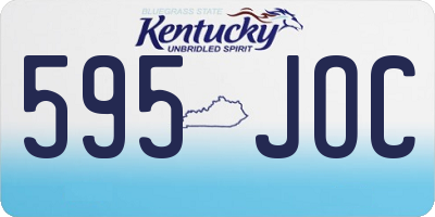 KY license plate 595JOC
