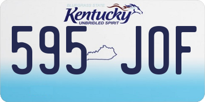 KY license plate 595JOF