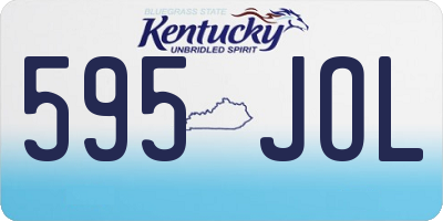 KY license plate 595JOL