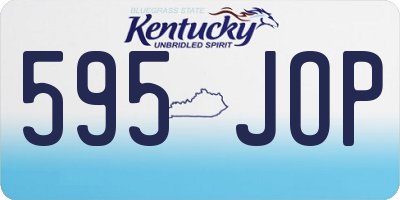 KY license plate 595JOP