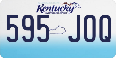 KY license plate 595JOQ