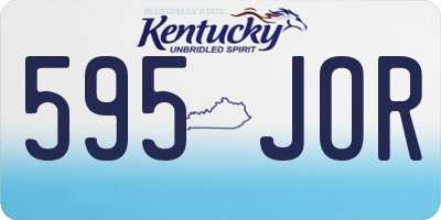 KY license plate 595JOR