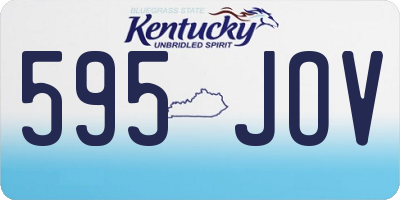 KY license plate 595JOV
