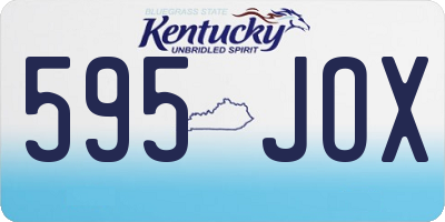 KY license plate 595JOX