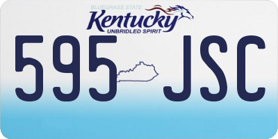 KY license plate 595JSC