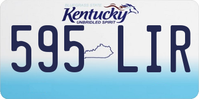 KY license plate 595LIR