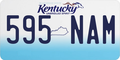 KY license plate 595NAM