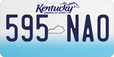 KY license plate 595NAO