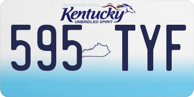 KY license plate 595TYF