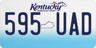 KY license plate 595UAD