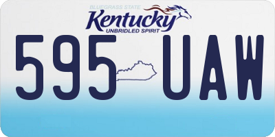KY license plate 595UAW