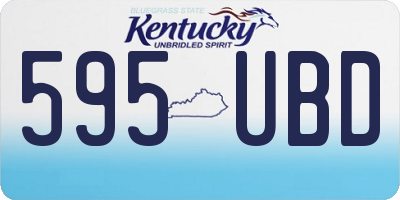 KY license plate 595UBD
