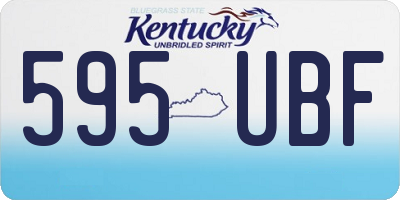 KY license plate 595UBF