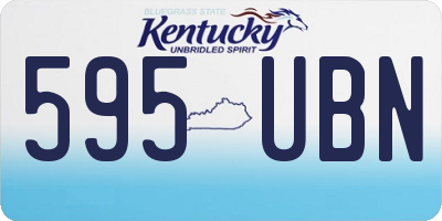 KY license plate 595UBN