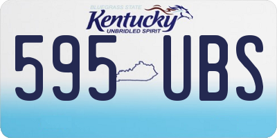 KY license plate 595UBS