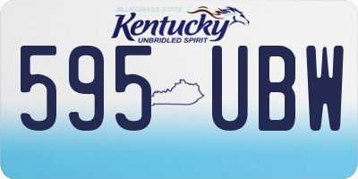 KY license plate 595UBW