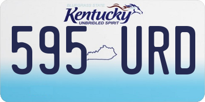KY license plate 595URD