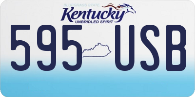 KY license plate 595USB