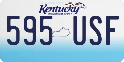 KY license plate 595USF