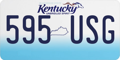 KY license plate 595USG