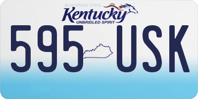 KY license plate 595USK