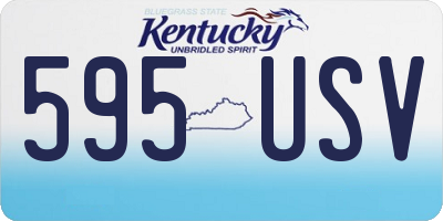 KY license plate 595USV