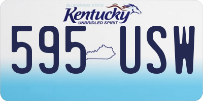 KY license plate 595USW