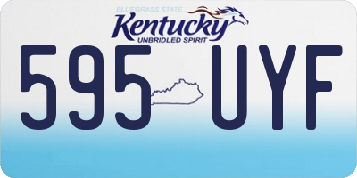 KY license plate 595UYF