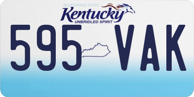 KY license plate 595VAK