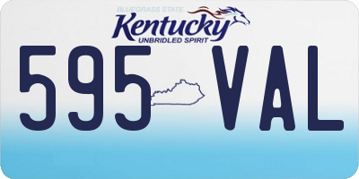 KY license plate 595VAL