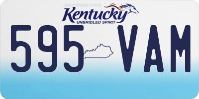 KY license plate 595VAM