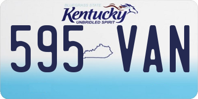 KY license plate 595VAN