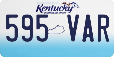 KY license plate 595VAR