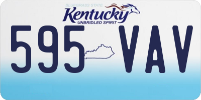 KY license plate 595VAV
