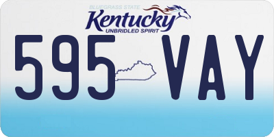 KY license plate 595VAY