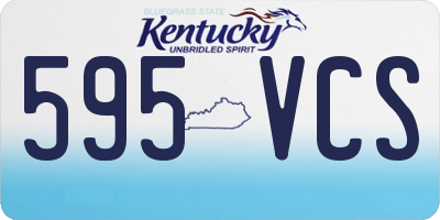 KY license plate 595VCS