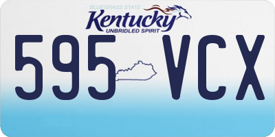 KY license plate 595VCX