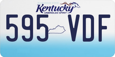 KY license plate 595VDF