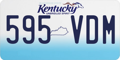 KY license plate 595VDM