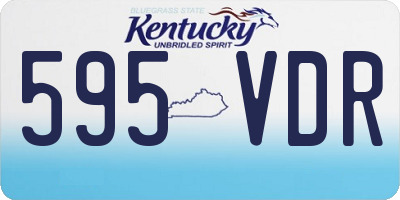 KY license plate 595VDR