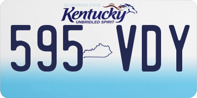 KY license plate 595VDY