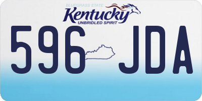 KY license plate 596JDA